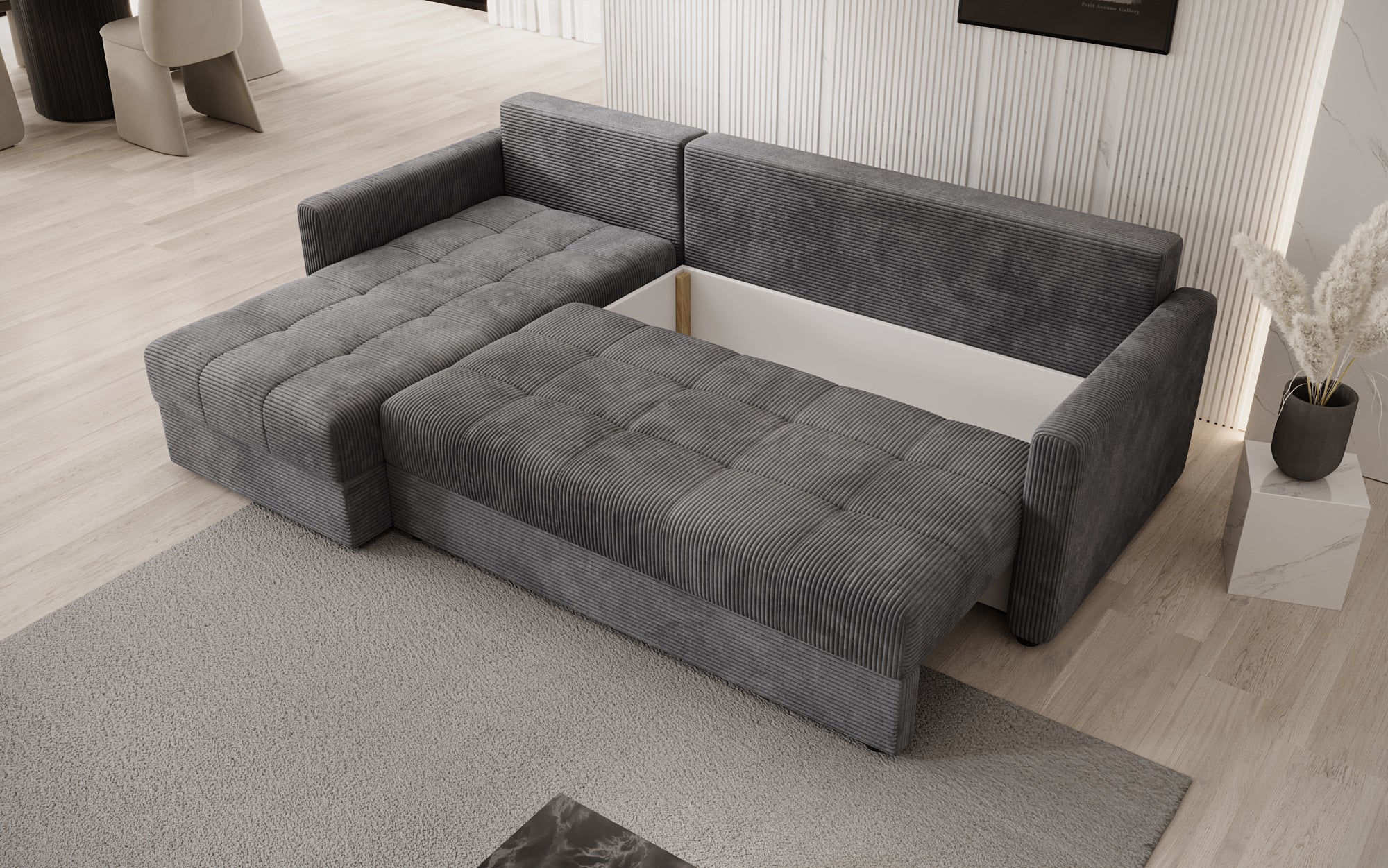 Designersofa Roma i Cordfløjl med sove- og klapfunktion