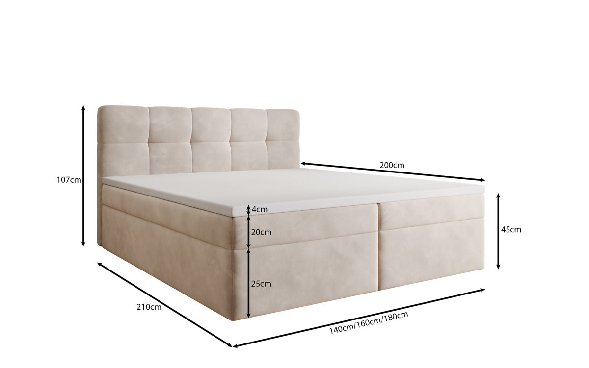 Boxspringbett Cozy II Samt mit Stauraum