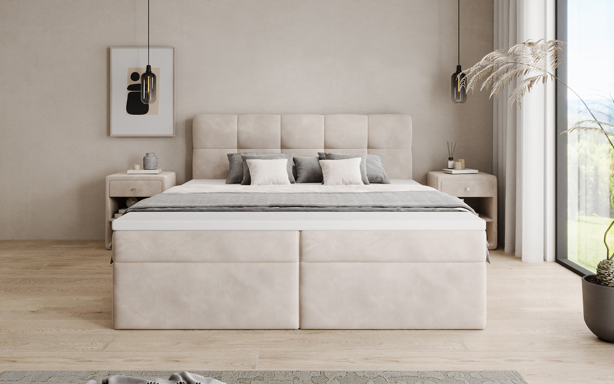 Boxspringbett Cozy II Samt mit Stauraum