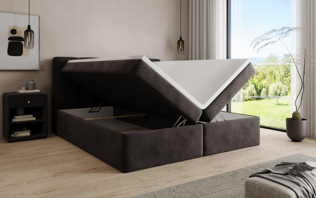 Boxspringbett Cozy II Samt mit Stauraum