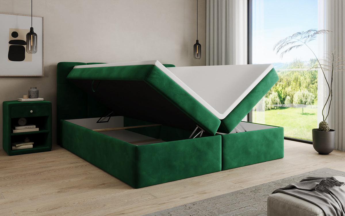 Boxspringbett Cozy II Samt mit Stauraum