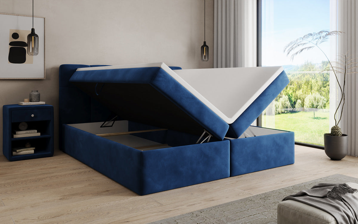 Boxspringbett Cozy II Samt mit Stauraum
