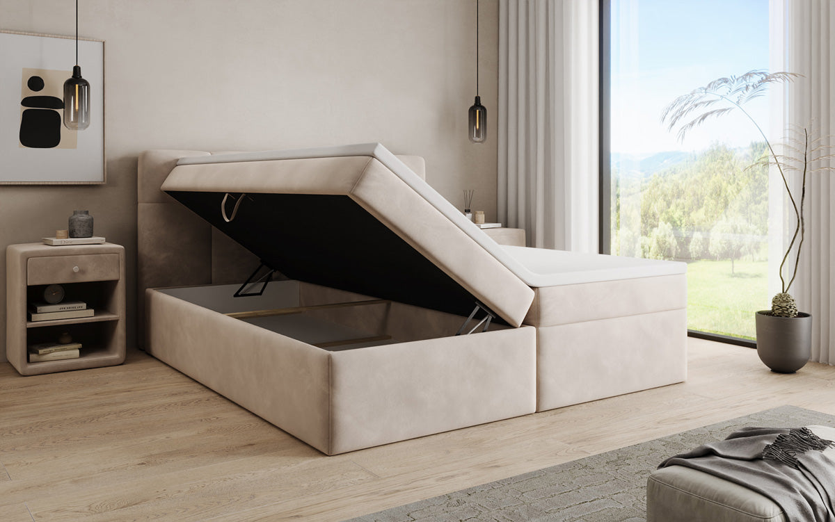 Boxspringbett Cozy II Samt mit Stauraum