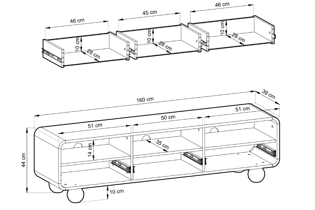 Designer TV Lavbord Layla 160 cm