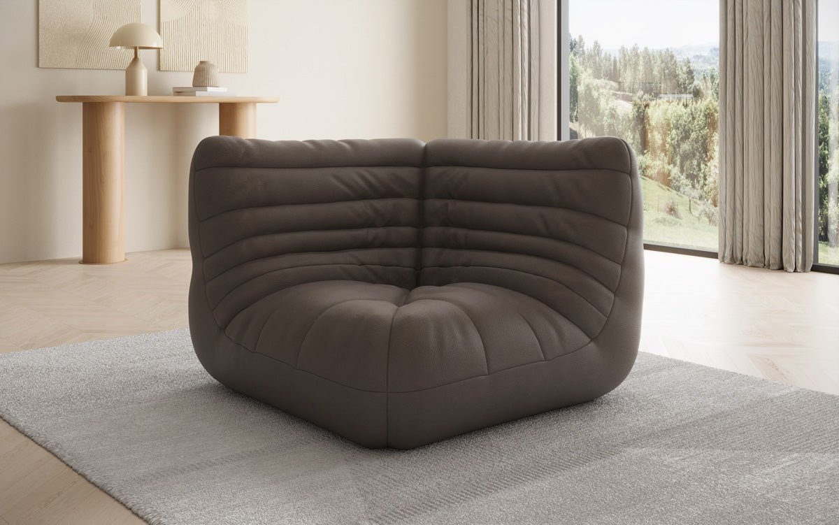 Designer Eckmodul Sofa-Sessel Calmo in Echtleder