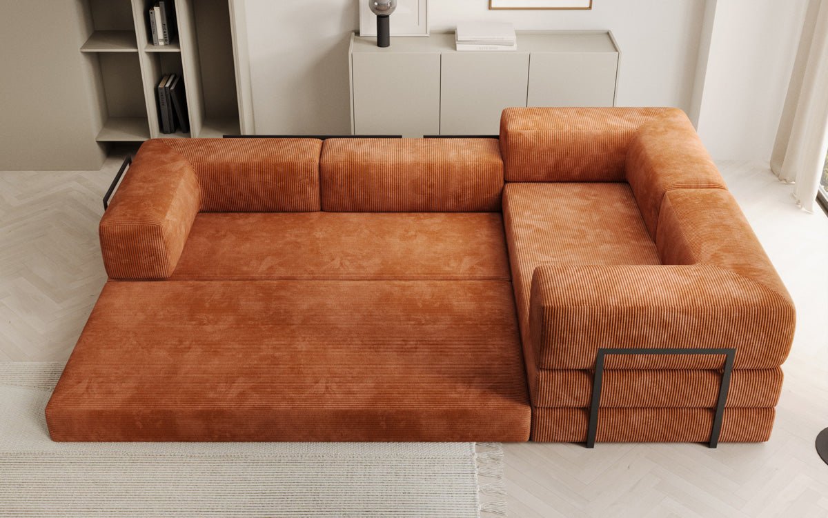 Designer Sofa Lazy L geschlossen in Cord