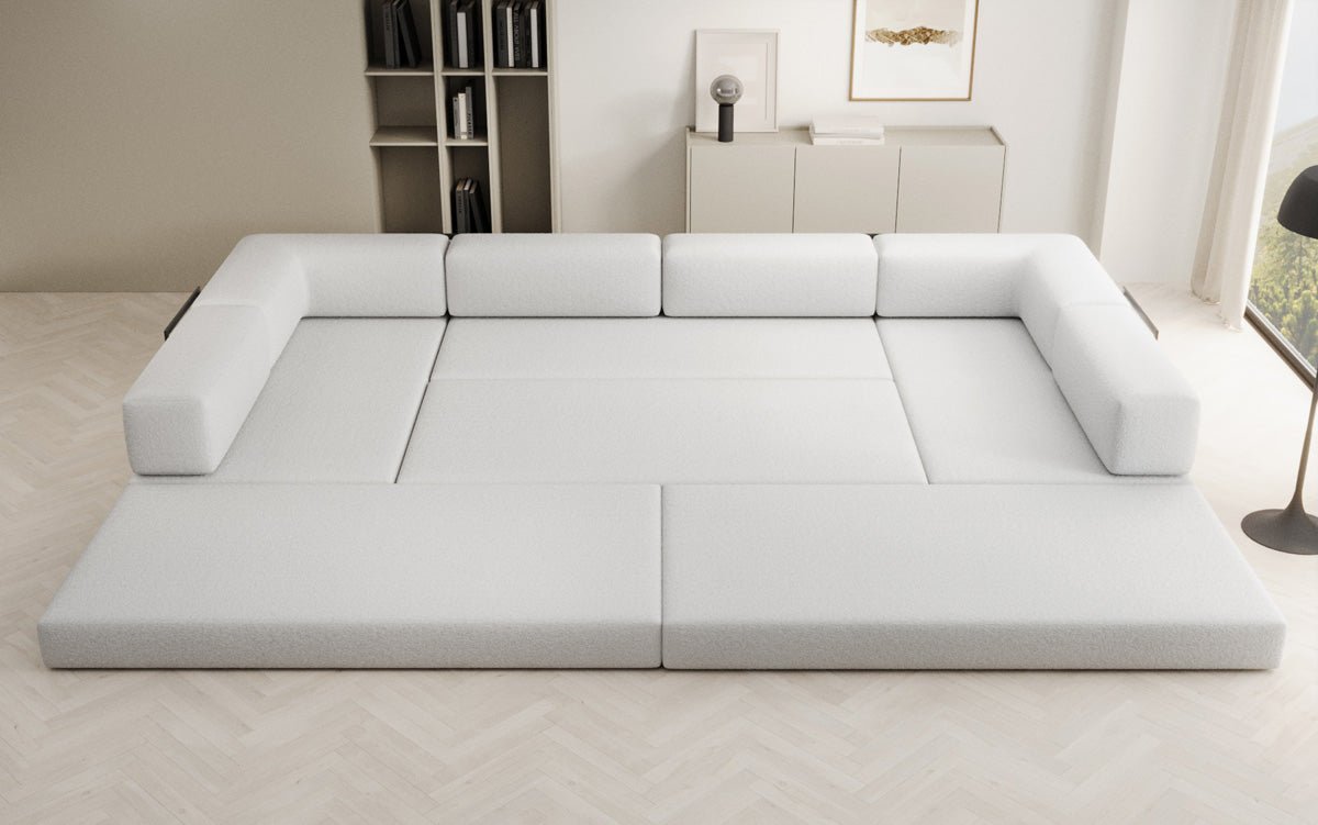 Designer Sofa Lazy U in Bouclé