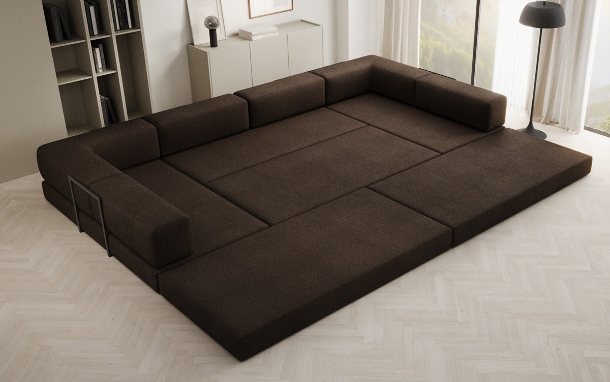 Designer Sofa Lazy U in Bouclé