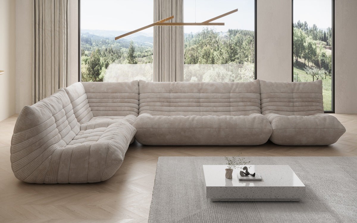 Designer Sofa Wohnlandschaft Calmo i Cordfløjl