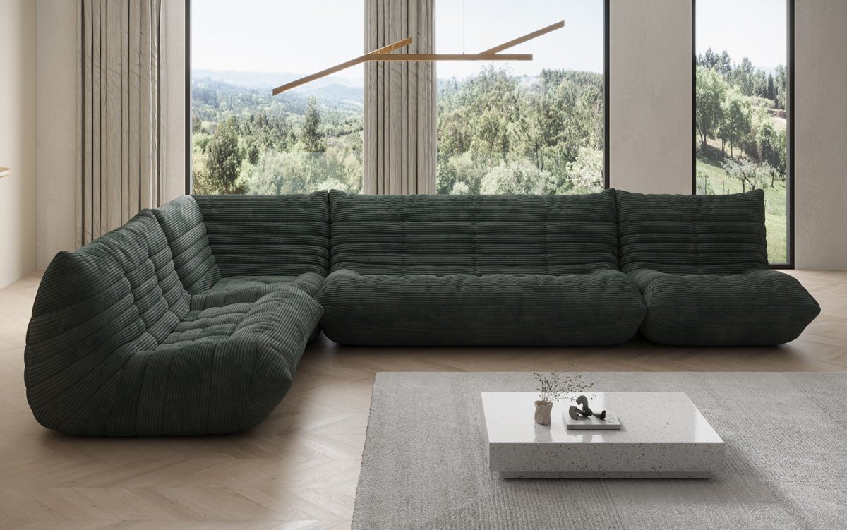 Designer Sofa Wohnlandschaft Calmo i Cordfløjl