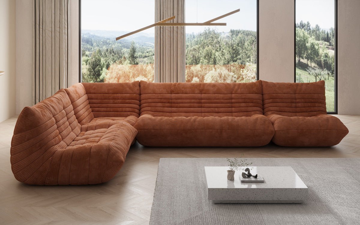 Designer Sofa Wohnlandschaft Calmo i Cordfløjl