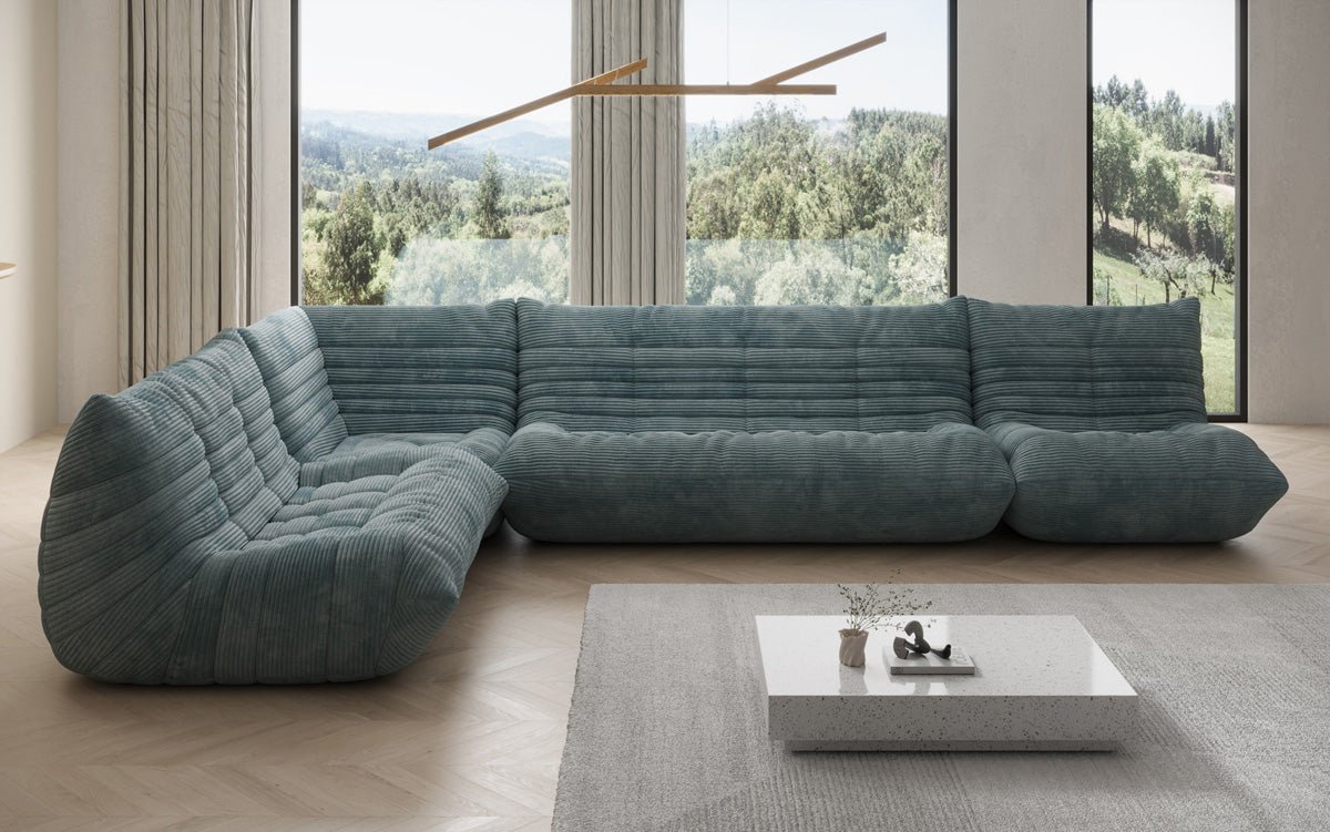Designer Sofa Wohnlandschaft Calmo i Cordfløjl