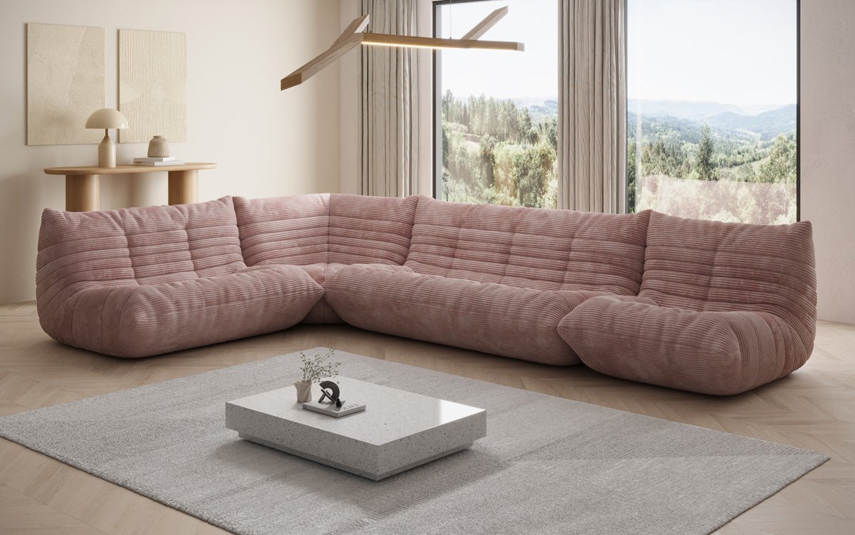 Designer Sofa Wohnlandschaft Calmo i Cordfløjl