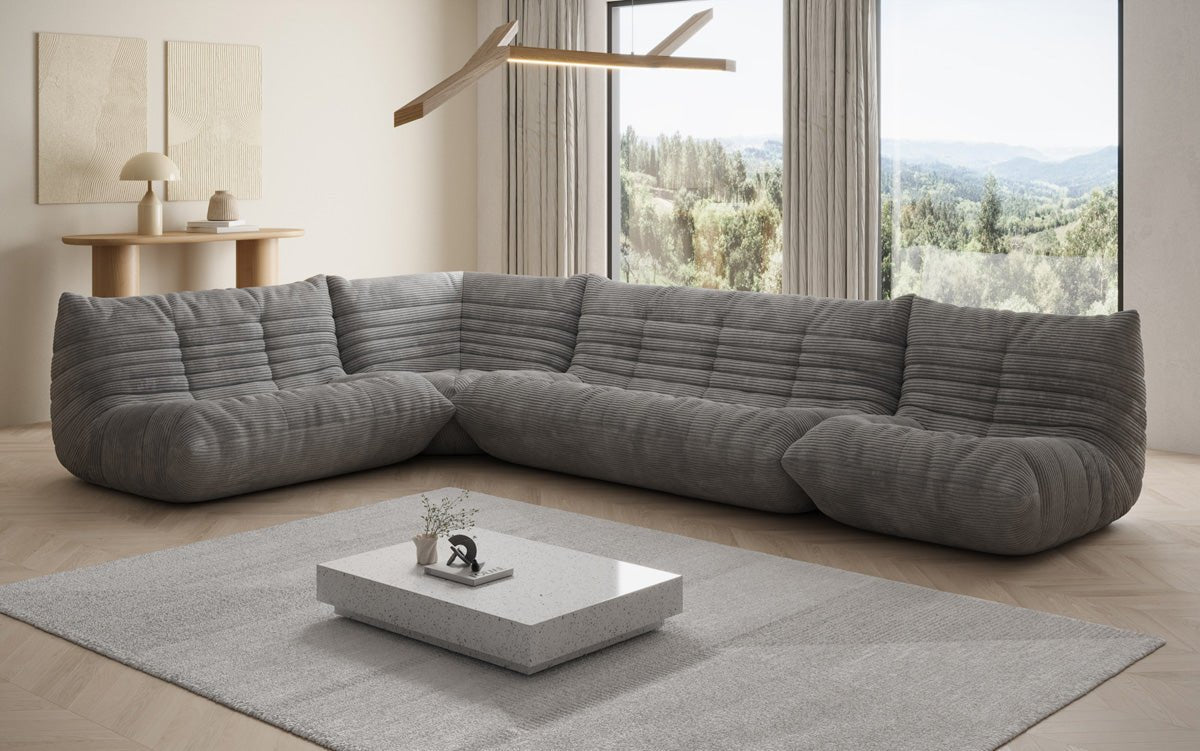 Designer Sofa Wohnlandschaft Calmo i Cordfløjl