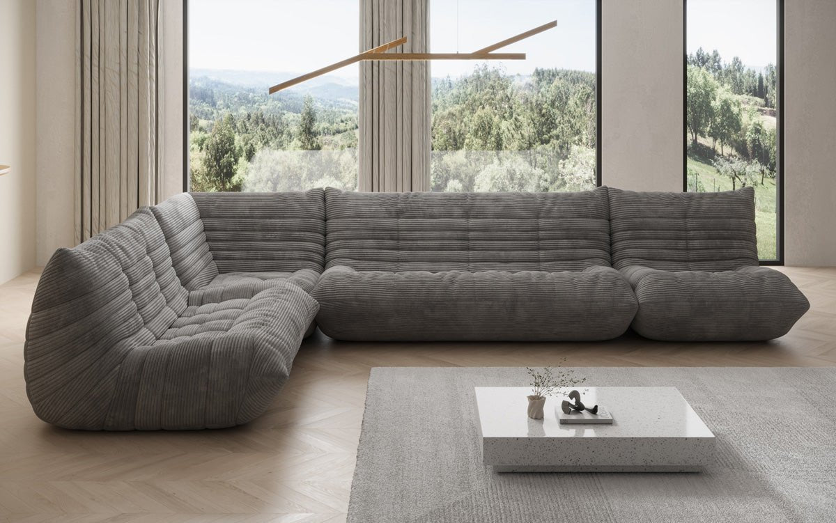 Designer Sofa Wohnlandschaft Calmo i Cordfløjl