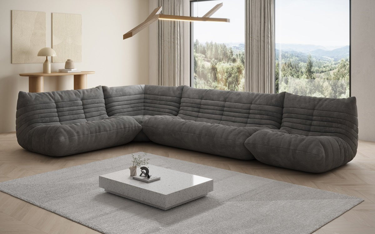 Designer Sofa Wohnlandschaft Calmo i Cordfløjl