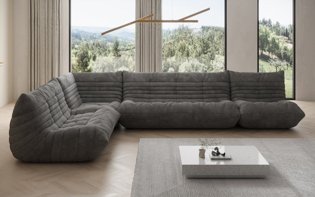 Designer Sofa Wohnlandschaft Calmo i Cordfløjl