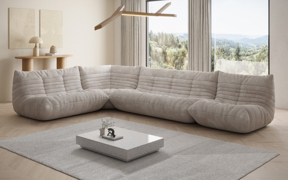 Designer Sofa Wohnlandschaft Calmo i Cordfløjl