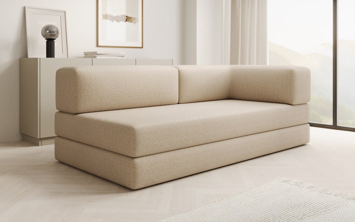 Designer Sofa/Chaise Longue Lazy in Bouclé