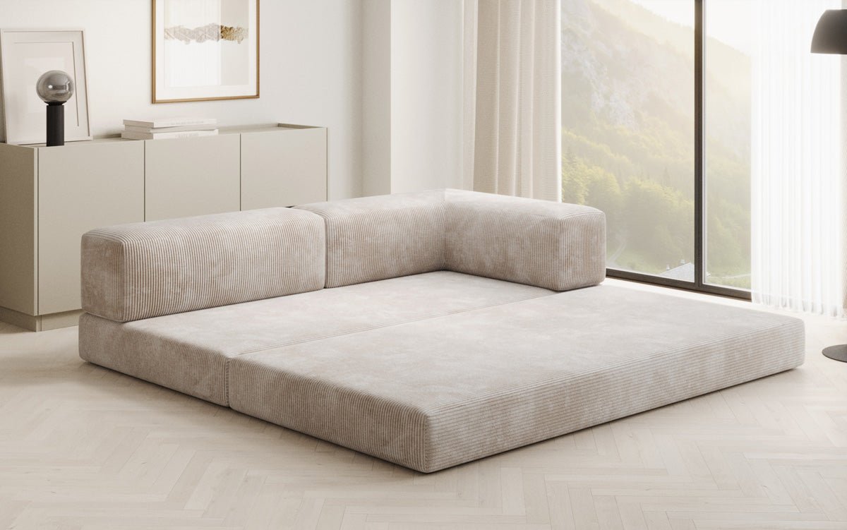 Designer Sofa/Chaise Longue Lazy in Cord