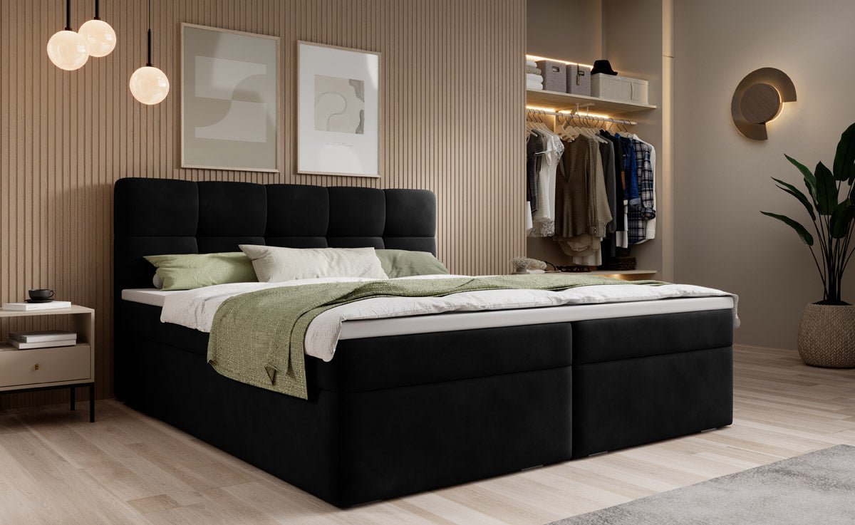 Boxspringbett Cozy II Samt mit Stauraum