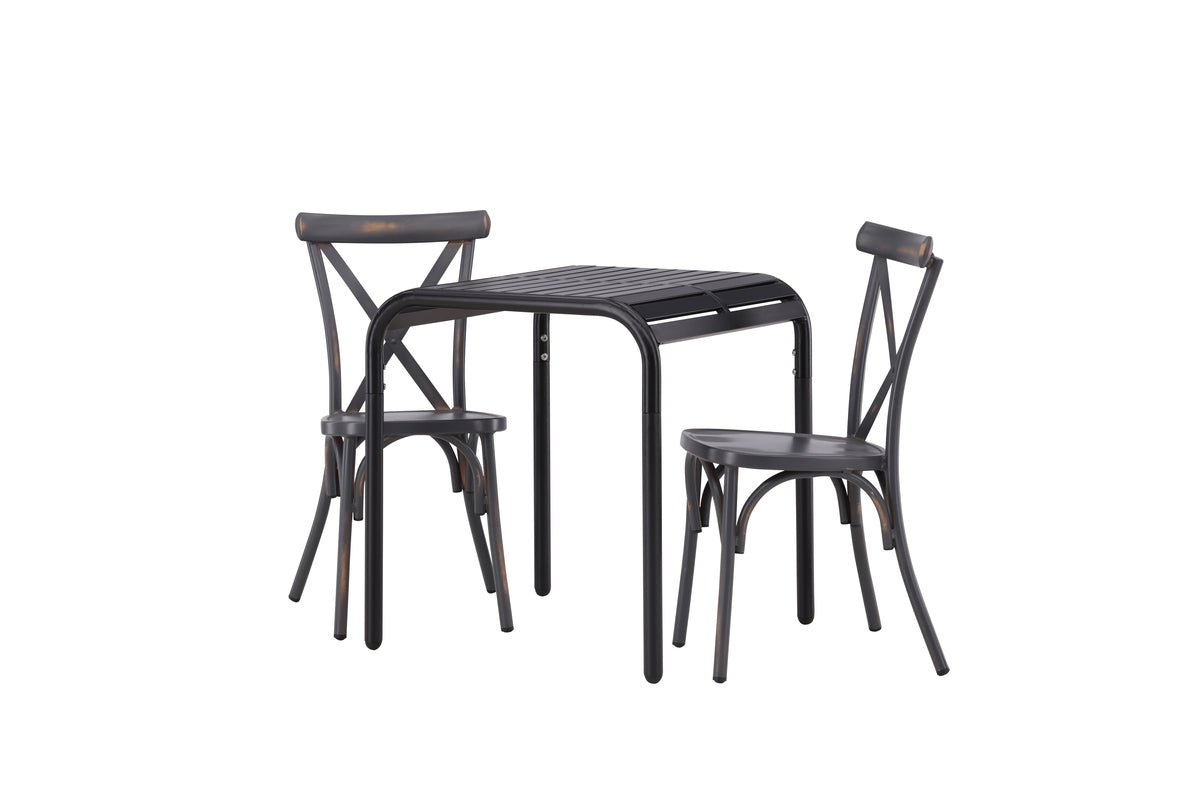 Garten Cafegruppe Olivio – 3 teiliges Set in Dunkelgrau