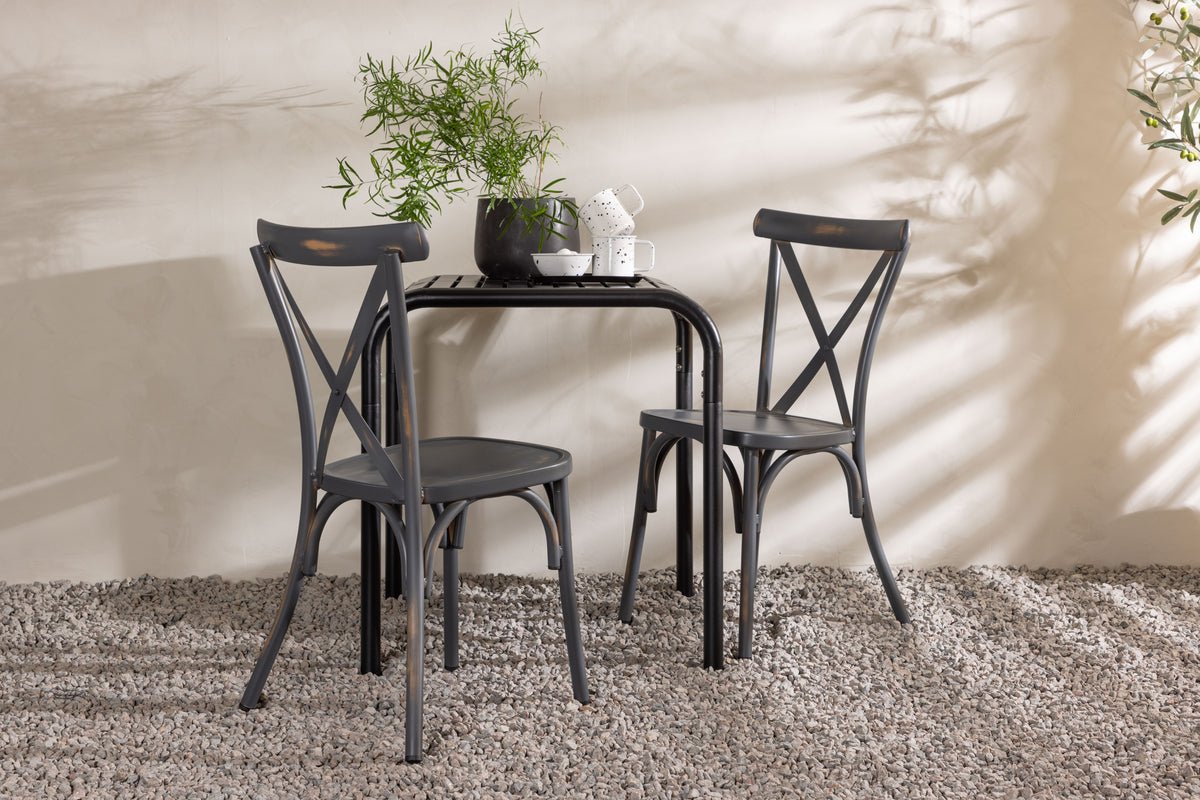 Garten Cafegruppe Olivio – 3 teiliges Set in Dunkelgrau