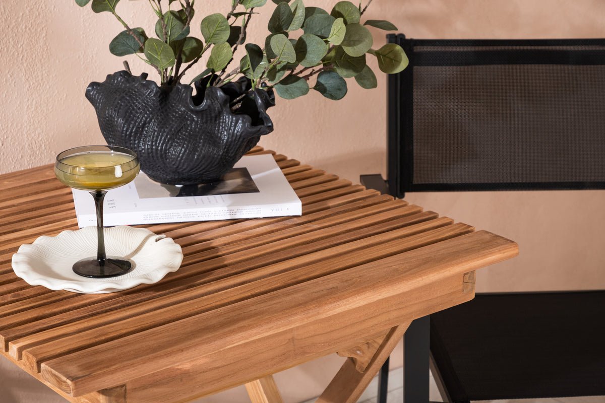 Garten Cafegruppe Xavina – 3 teiliges Set aus Teakholz und Textilene