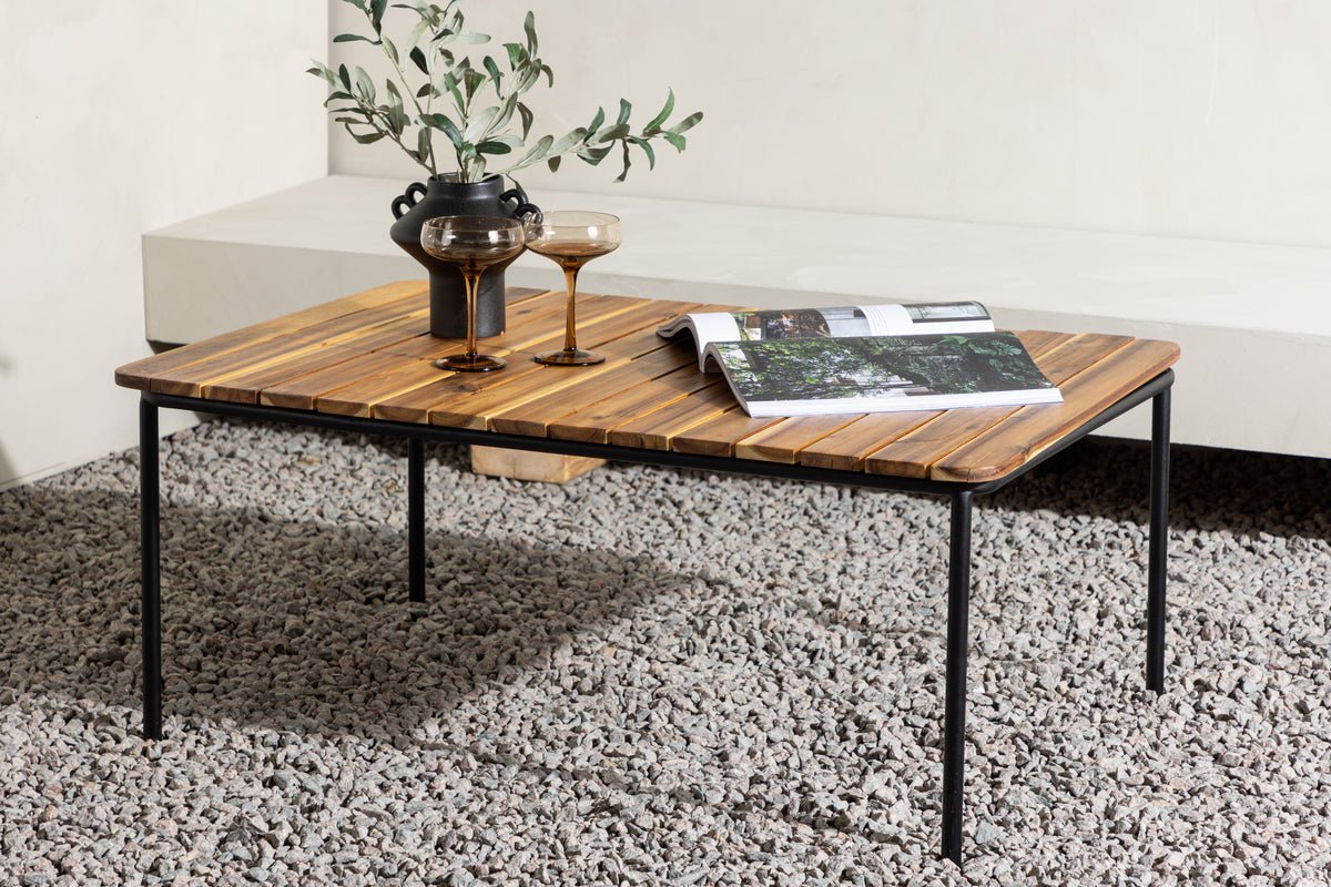 Garten Couchtisch Berit - Mit Tischplatte aus Akazie in Natur-Optik