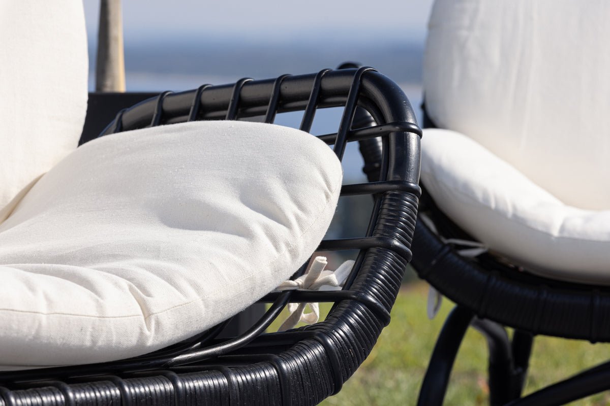 Garten- Loungesessel Porto - Aus Rattan in der Farbe Schwarz