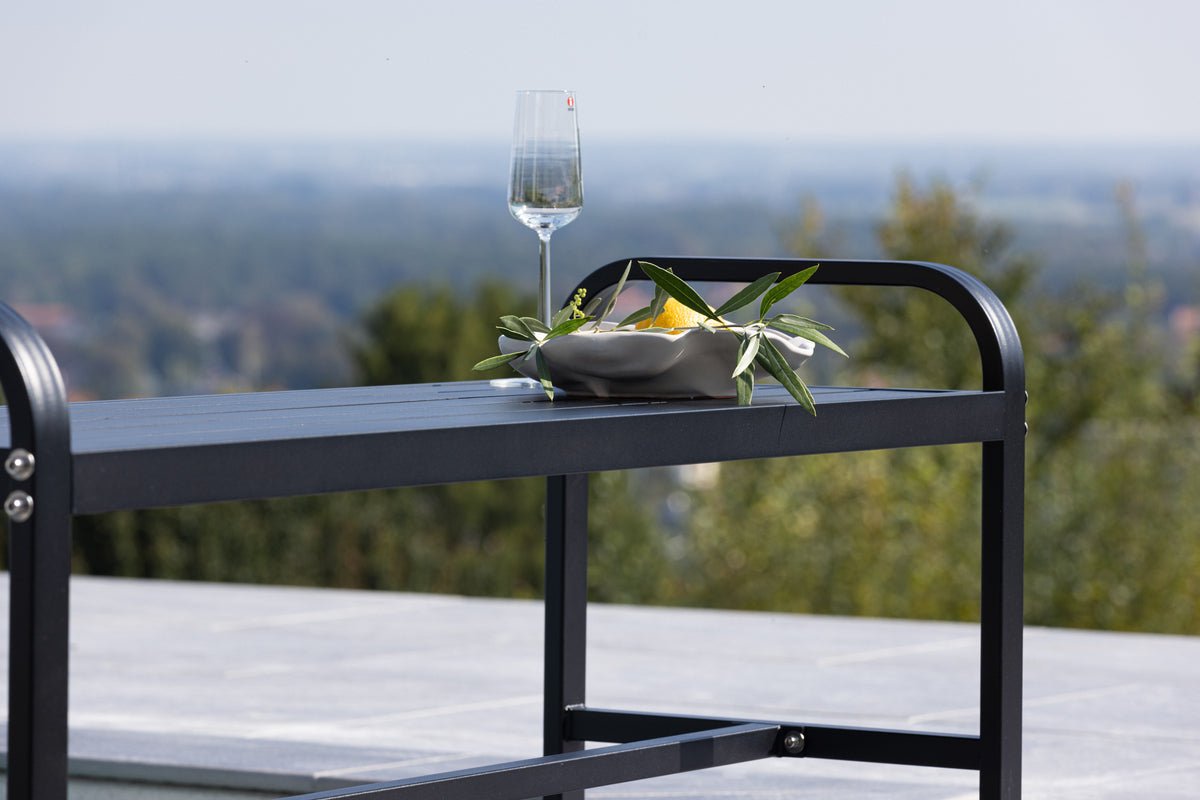 Gartenbank Cäsar - aus robustem, schwarzem Aluminium