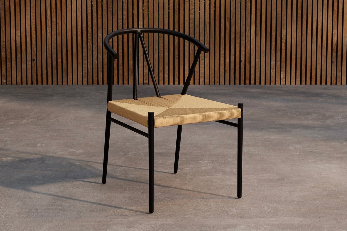 Gartenstuhl Cortina - Stahlgestell mit Rattan-Sitzfläche