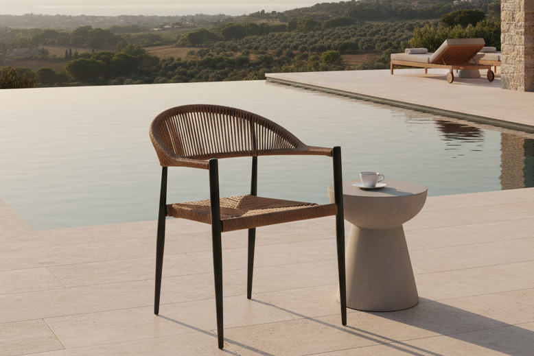 2er sæt - Have stol Canaria af aluminium/rattan