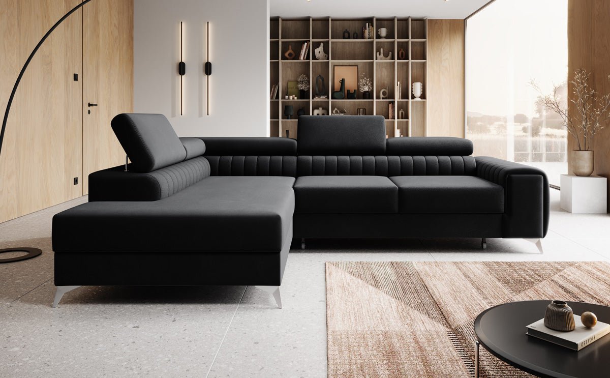 Designer Sofa Aurea L med sove- og klapfunktion i Velour