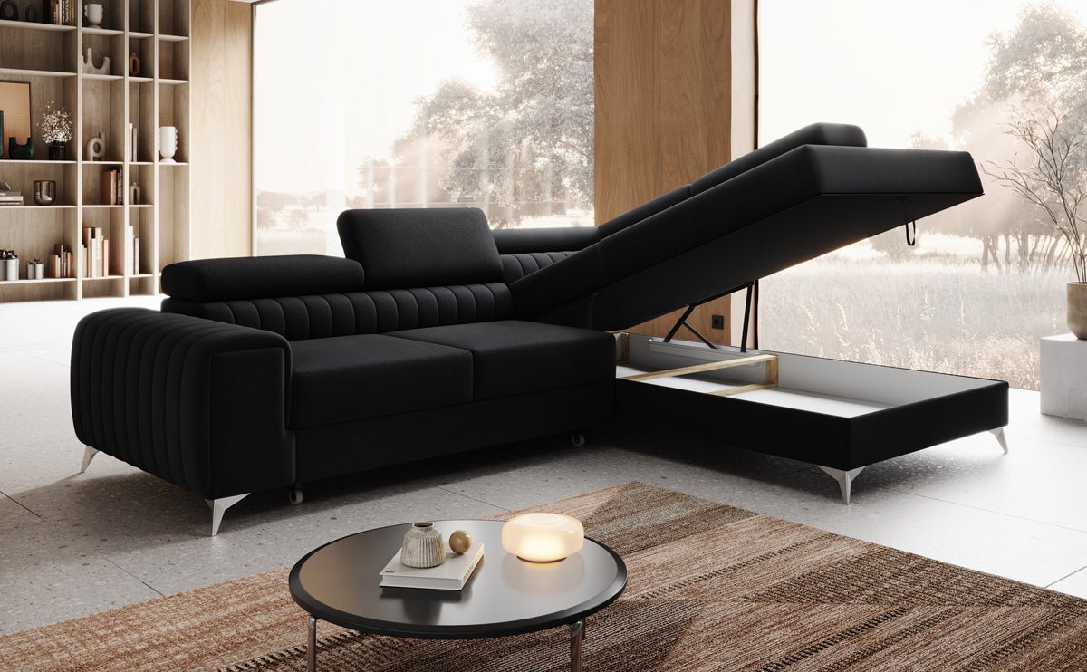 Designer Sofa Aurea L med sove- og klapfunktion i Velour