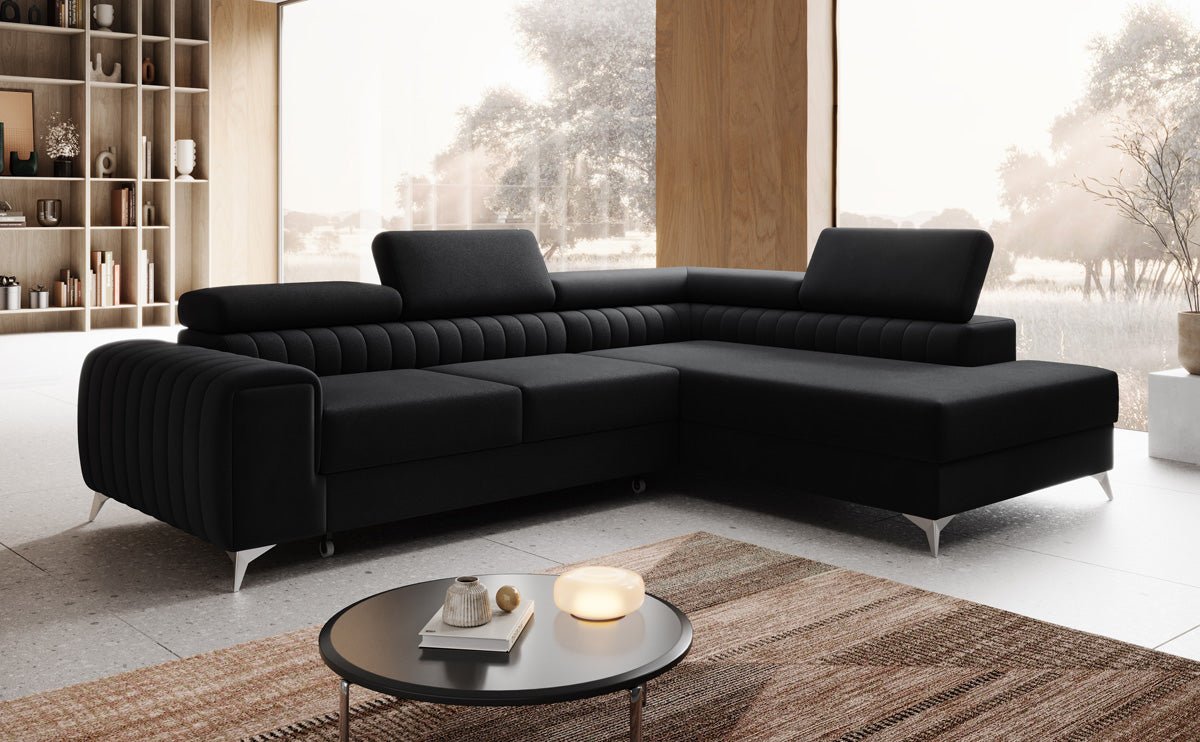 Designer Sofa Aurea L med sove- og klapfunktion i Velour