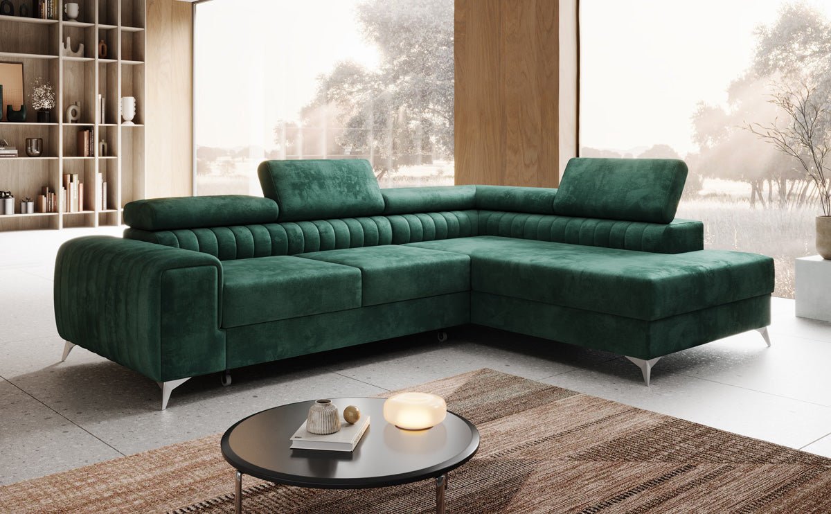 Designer Sofa Aurea L med sove- og klapfunktion i Velour