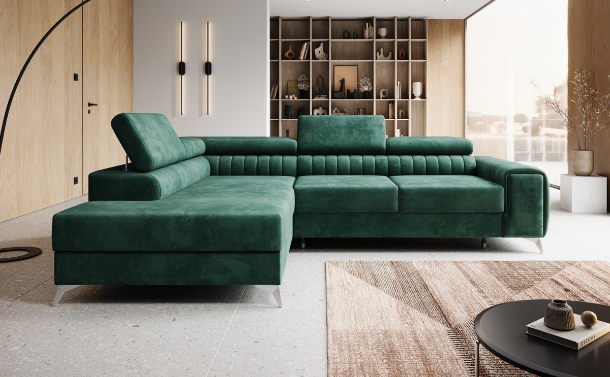 Designer Sofa Aurea L med sove- og klapfunktion i Velour