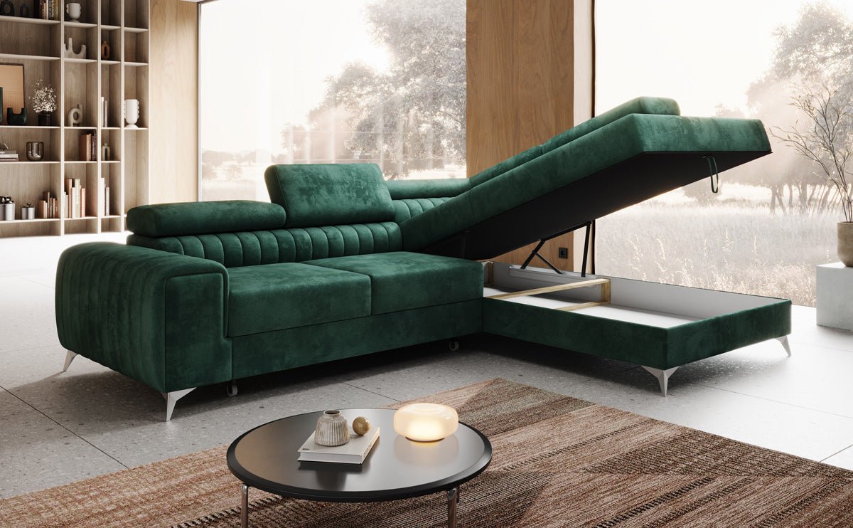 Designer Sofa Aurea L med sove- og klapfunktion i Velour