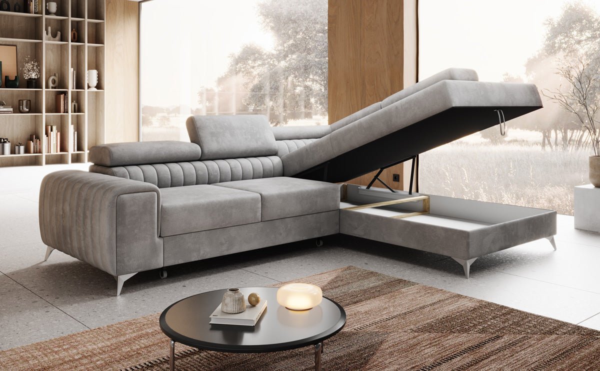 Designer Sofa Aurea L med sove- og klapfunktion i Velour