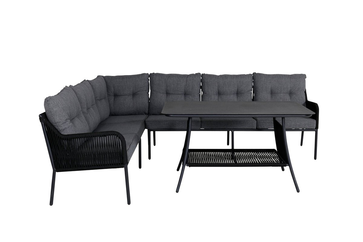 Lounge Set Madrid – in Schwarz aus Polyester-Seil und Metall