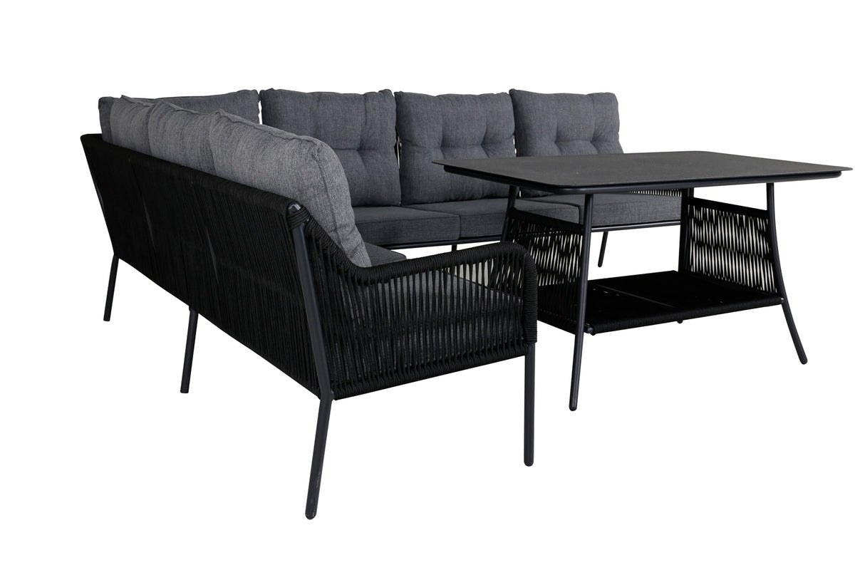Lounge Set Madrid – in Schwarz aus Polyester-Seil und Metall