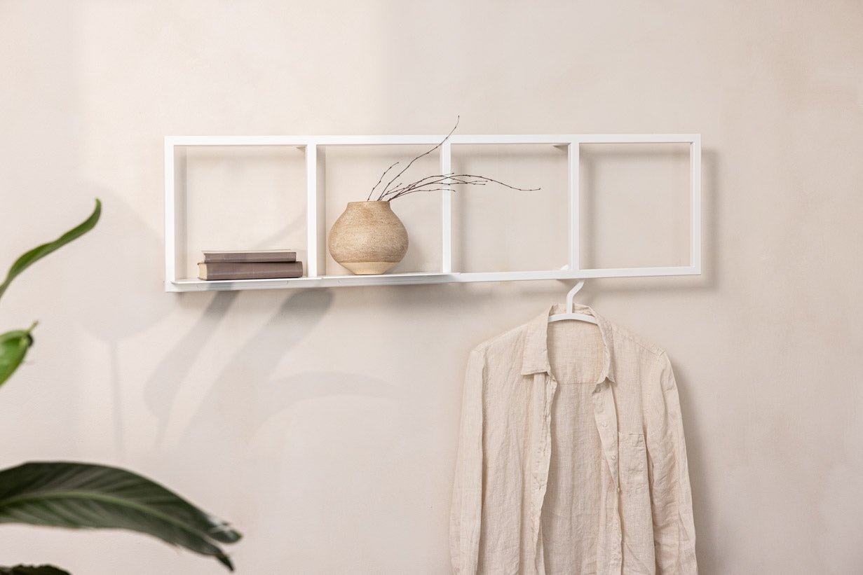 Væghylde Rivo S – Kompakt metalreol med kliksystem