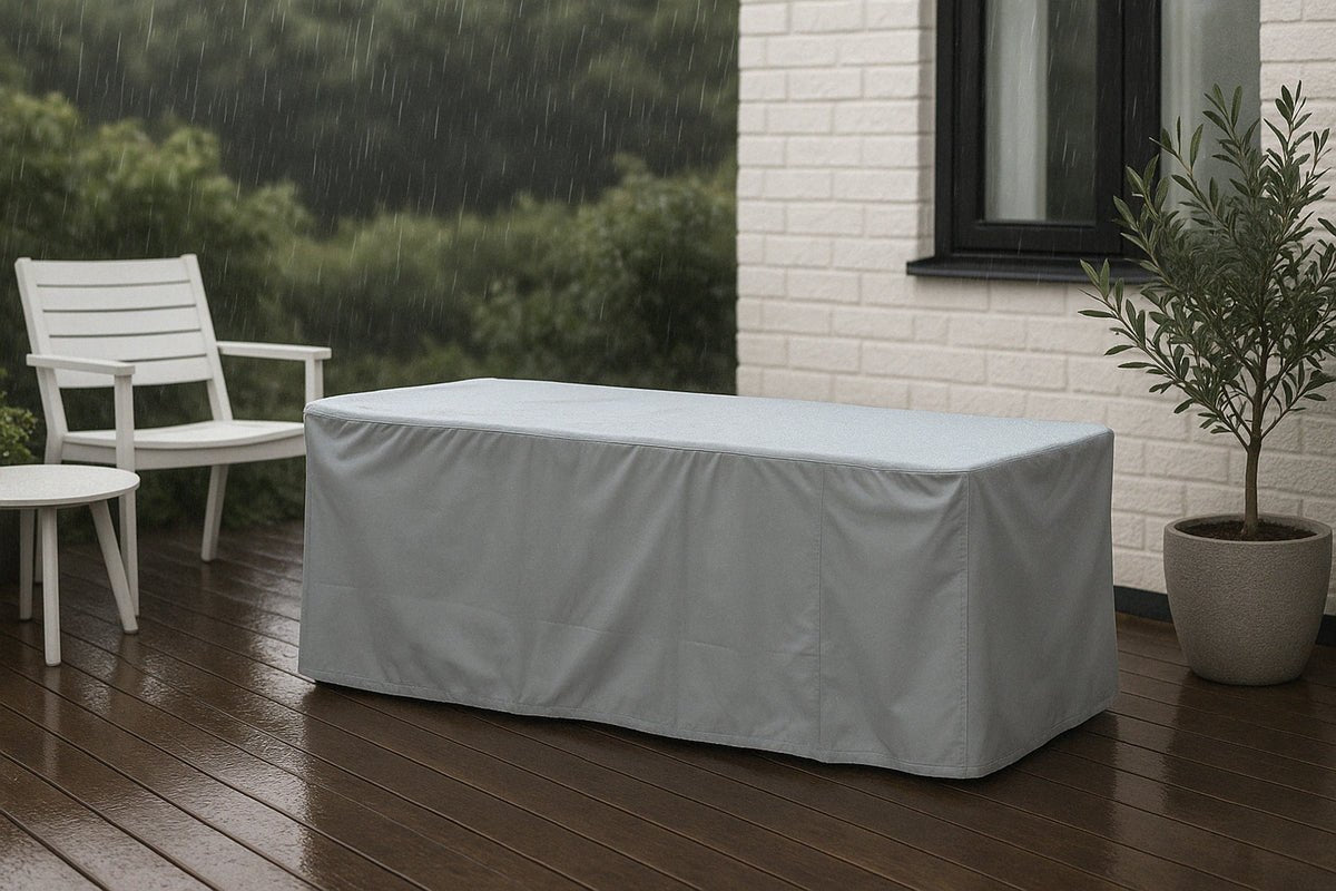 Möbelabdeckung Fortea - 180x60x50 aus grauem Polyester