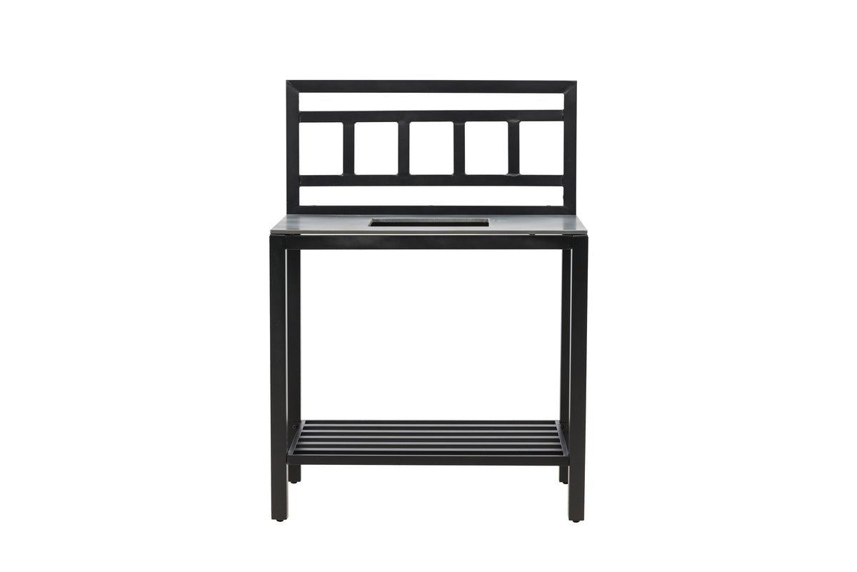 Udendørs køkkenbænk Heidi - med bordplade i sten i sort