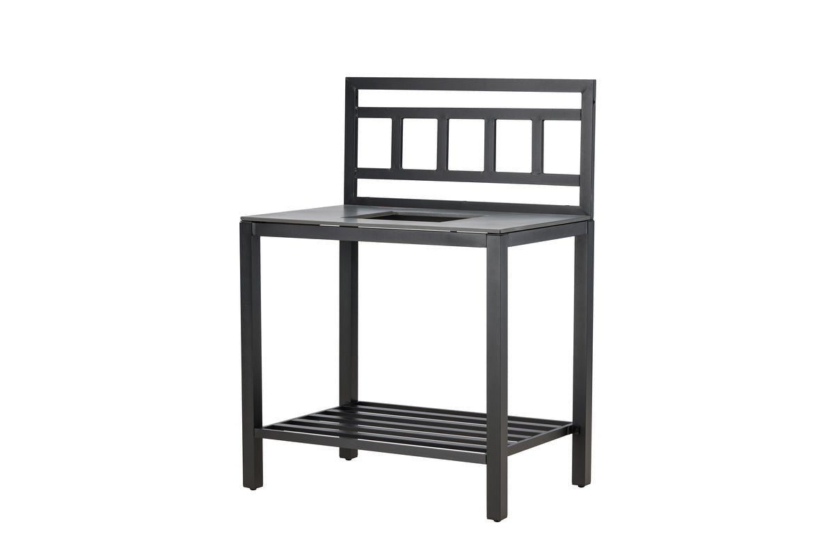 Udendørs køkkenbænk Heidi - med bordplade i sten i sort