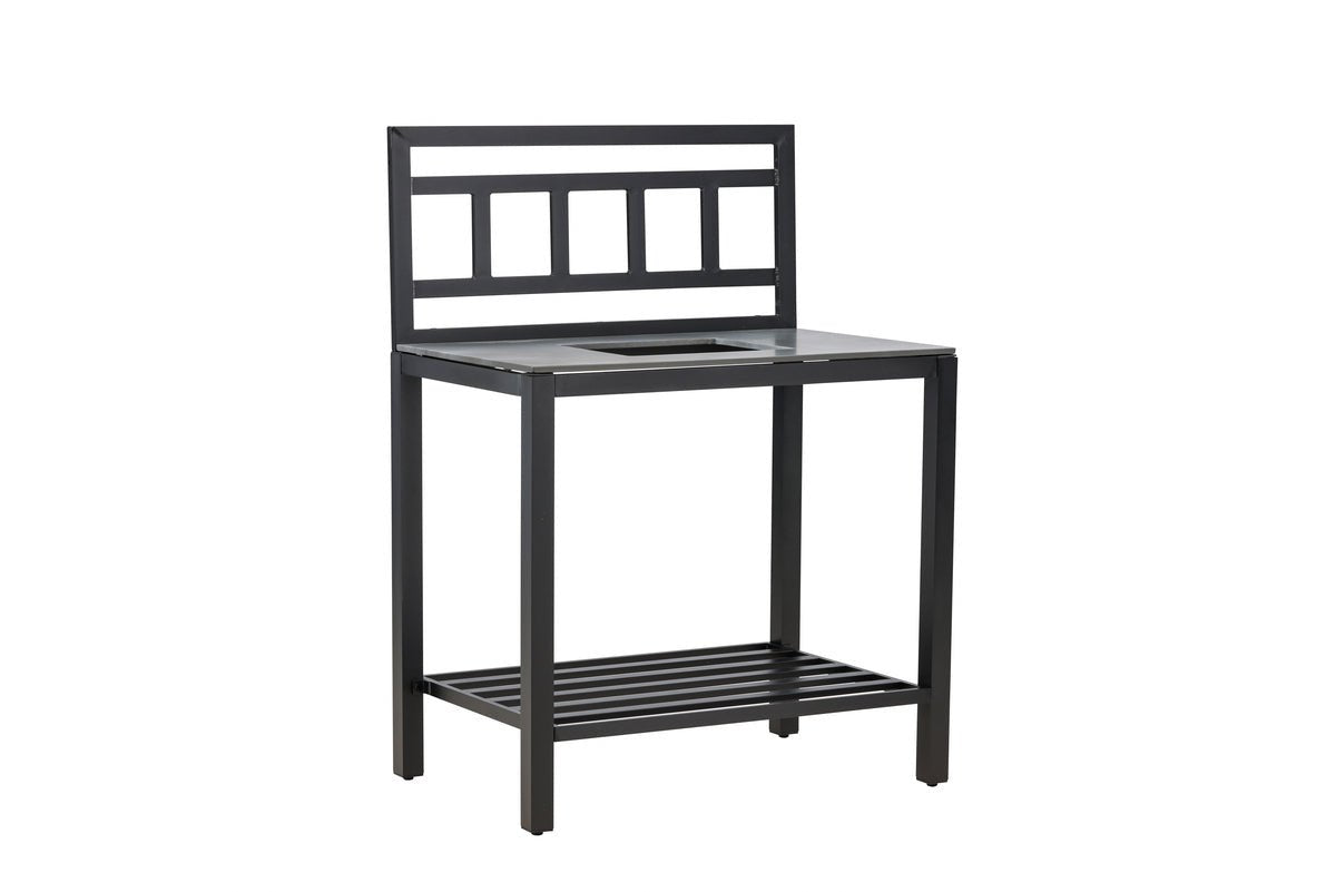 Udendørs køkkenbænk Heidi - med bordplade i sten i sort