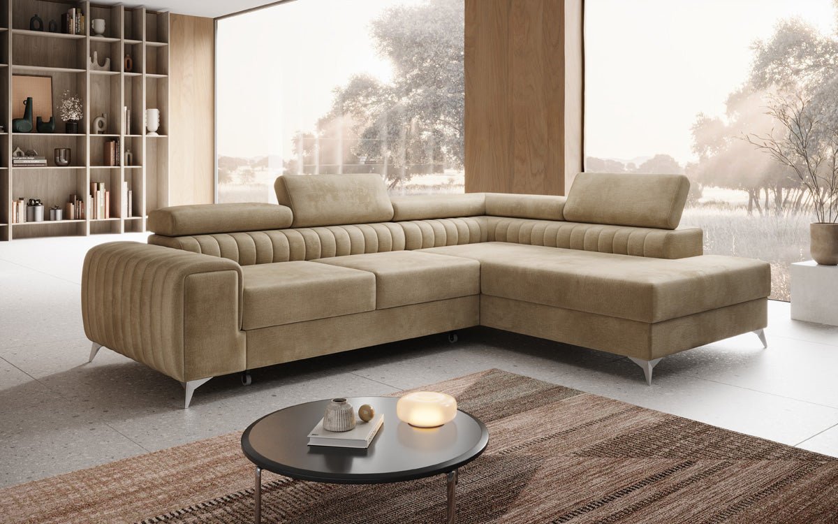 Designer Sofa Aurea L med sove- og klapfunktion i Velour