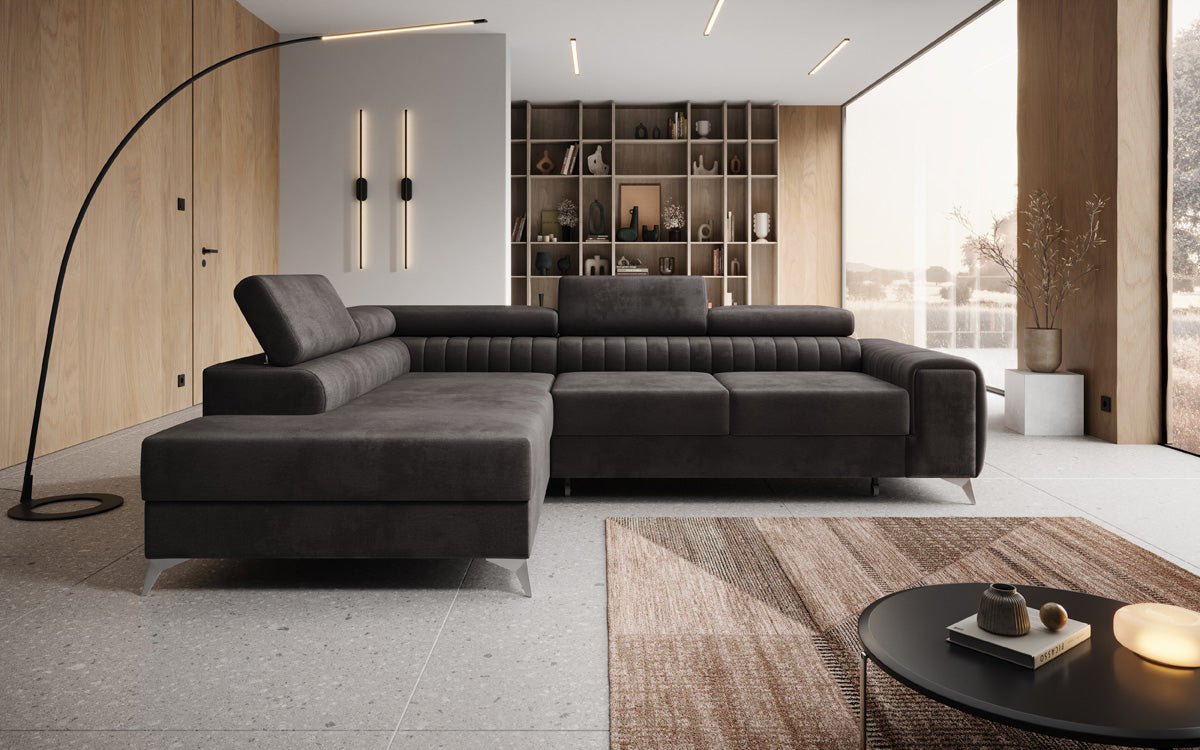 Designer Sofa Aurea L med sove- og klapfunktion i Velour