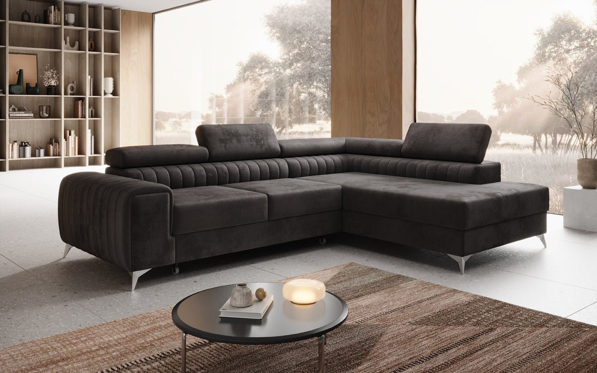 Designer Sofa Aurea L med sove- og klapfunktion i Velour